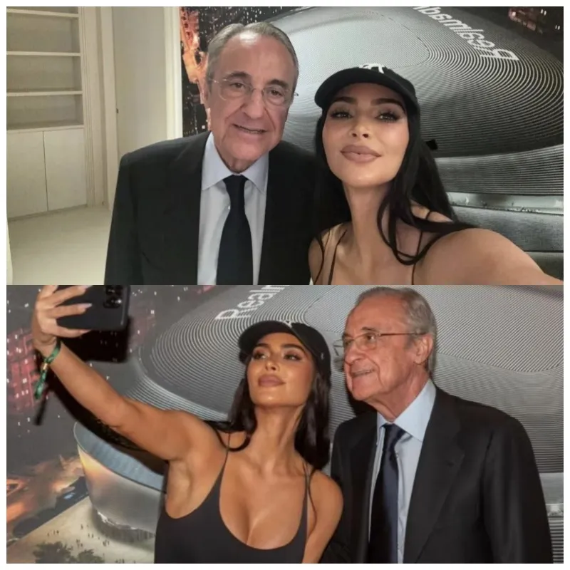 Kim Kardashian’s Selfie with Real Madrid President Florentino Perez Goes Viral